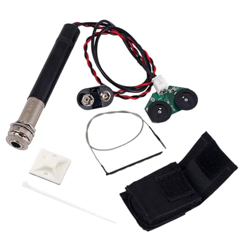 GALPADA Acoustic Guitar Piezo Pickup with Volume Tone Control Endpin Jack for Easy Installation Durable Preamp Sound for Folk Guitars Black