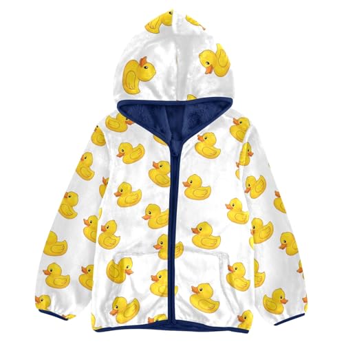 CHIFIGNO Cartoon Ducks White Boys Zip up Jacket Sweatshirt Jacket for Fall Winter 3T