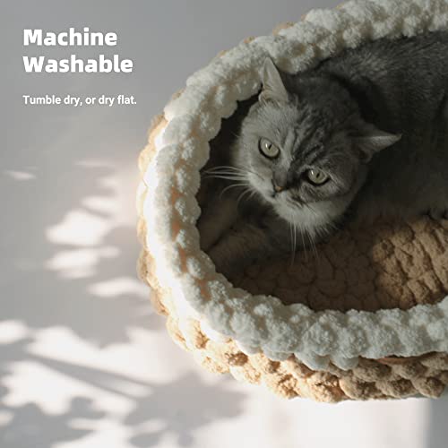 Woowa Cat Bed, Cat Beds For Indoor Cats, Cat Oval Bed, Cat Basket Bed, Cute Cat Bed, Soft Cat Calming Bed, Cat Mat Cat Lounger Bed For Bay Window, 23" L X 16" W X 6" H #TOP4