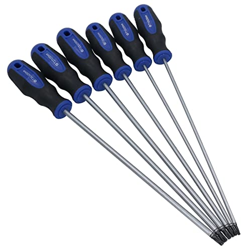Torx Screwdriver Set T10 – T30 Extra Long Tamper Proof Star 250mm 6pc
