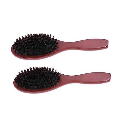 FRCOLOR 2個 ヘアアクセサリー クシ comb 細い髪用のヘアブラシ 女性のための キーホルダーコーム 剛毛コーム バナナヘアクリップ ピンク くし 髪飾り 木製ヘアブラシ 木製の櫛 竹