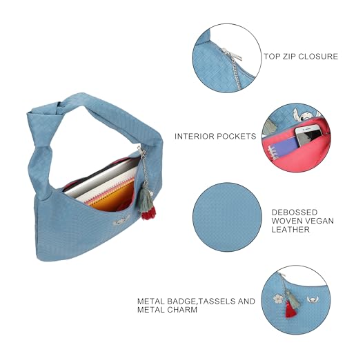 Bioworld Disney Stitch Face Metal Badge Blue 16" Handbag2