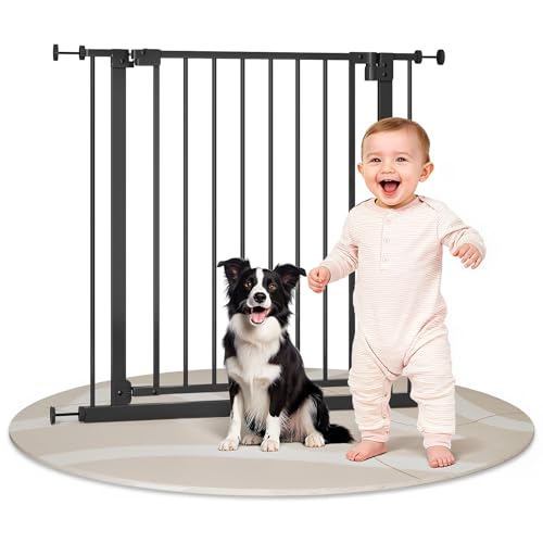 WOLTU Treppenschutzgitter 75–87 cm, Türschutzgitter aus Metall, mit/ohne...