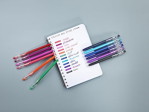 PILOT - 8er-Set FriXion Ball Stick - Gel-Tinte radierbar - 2 Blau, 2 Schwarz, 2 Rot, 2 Grün - Der FriXion Kugelschreiber - Für Federmäppchen - Schulartikel - Mittlere Spitze