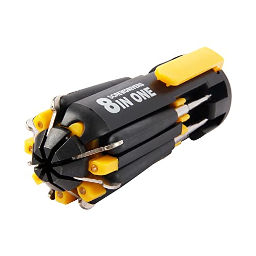 Image of 8 in 1 Multi-Functional Screwdriver Tool Set with Flashlight and Worklight for Household and Auto