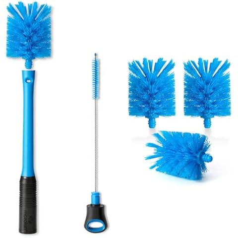 2-in-1 Bottle Brush with 3 Removable Heads Cover