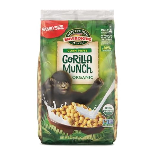 Gorilla Munch Corn Puff Organic Cereal, 23 Oz Bag (Pack of 3) Gluten Free