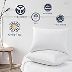 puredown® Goose Feathers and Down White Pillows with 100% Soft Cotton Cover, Bed Sleeping Hotel Collection Pillows Set of 2 King Size - Image 5