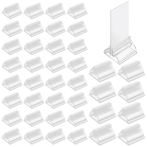 Funngy Soportes para Tarjetas de Acrílico,40 PCS Soportes de Plástico para Tarjetas de Juego Transparentes Soportes de Mesa Soporte Cartas para Tarjetas de Boda Fotos Notas Exhibición de Imágenes