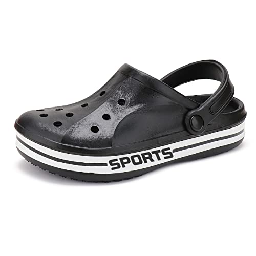 Image of BERSACHE Men Casual Lightweight Clog(Grey) ORI(C)-1907 (Black, Numeric 9)