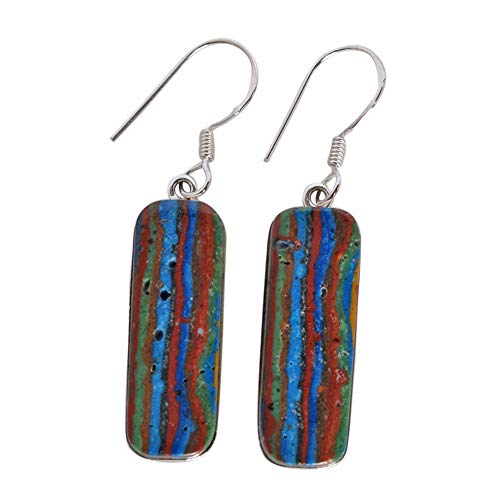 Boucles d'oreilles Calsilica arc-en-ciel hypoallergéniques pour oreilles sensibles