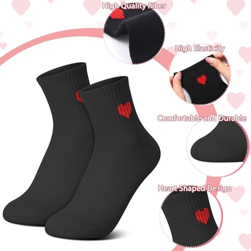 Image of Jspupifip Women's Cute Ankle Crew Socks, 5 /6 Pairs Novelty Fun Heart Casual Calf Sock, Cotton Athletic Running Socks 5.5-8.5