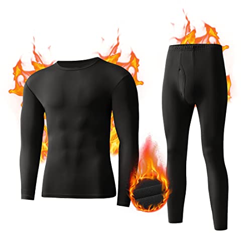 American Trends Thermal Underwear for Men Heavy Weight Long Johns Base Layer Set with Fleece Lined