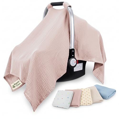 Infancie 100% Organic Muslin Cotton Car Seat Cover
