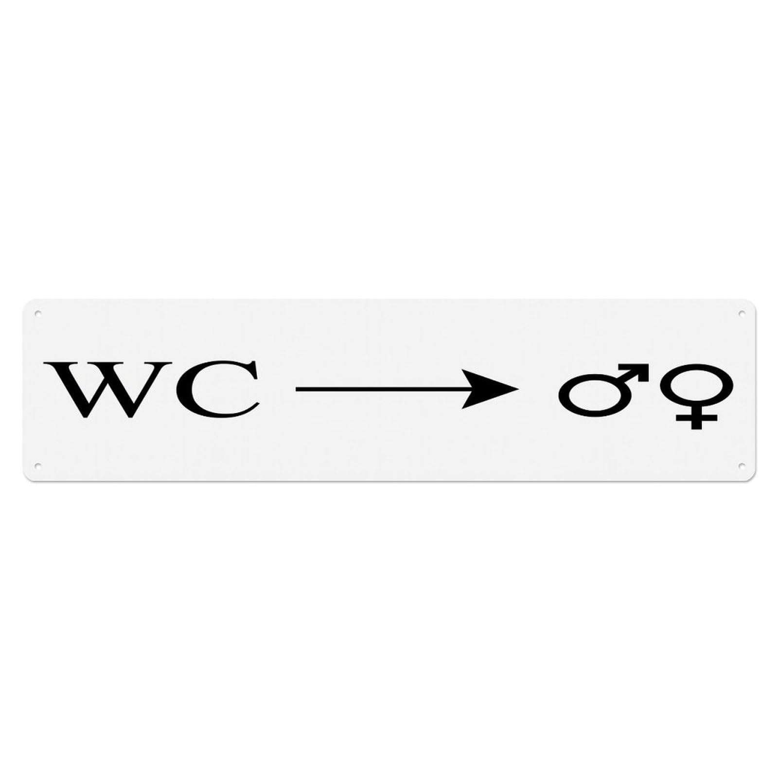 Classic Clean Office Washroom Toilet(WC) Door Metal Tin Sign Plaque Wall Decor for Cafe, Club Bar, Office, Home Garden Metal Poster 4x16Inch
