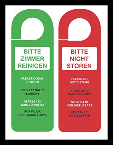 SEWACC 4er-Set Türaufhänger-Schilder – Doppelseitig, „Bitte Nicht Stören“ & „Zimmer Reinigen“, 21,5x8,5 Cm, PVC