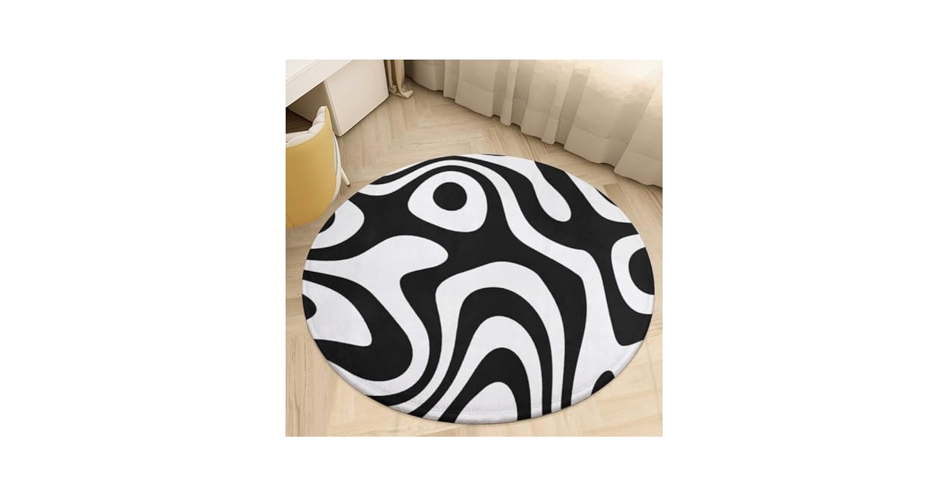Amazon.com: MoBlinko Round Area Rug Abstract Black and White