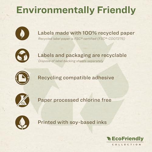 Image of Avery EcoFriendly Recycled Return Address Labels, 1 /2 inch x 1-3 /4 inch, White, Permanent Label Adhesive, 8,000 Printable Labels (48467)