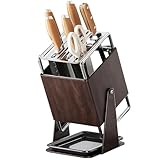 Organizador de Cuchillos y Utensilios de Cocina en Acero Inoxidable, Soporte Ajustable con Barra Magnética, Multifunción...