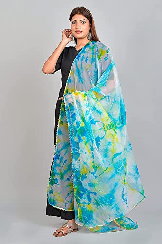 Women's Floral Print Fashionable Chunni Organza Printed Dupatta3