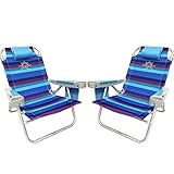 Backpack Beach Chair - 5 Positions - Lays Flat Folds to Backpack - Armrest Cup Holder, Phone Holder,...