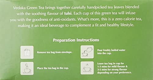 Image of Amazon Brand - Vedaka Green Tea, Tulsi, 25 Tea Bags
