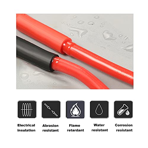 Crocsee 300Pcs Heat Shrink Tubing Kit 3:1 Ratio Dual Wall Adhesive Lined, Waterproof Electrical Insulation Protection Marine Wire Cable Wrap Tube Assortment With Storage Case (Black & Red) #TOP3