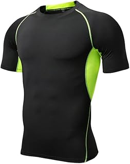 Tefexer Compression Shirts for Men Cycling Compression T-Shirt Sport Shirts Athletic Workout Running Performance Baselayer Underwear