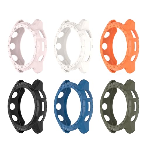 Screen Protector Case for Tactix 7 Amoled Waterproof Full Coverage Silicone Bumper Protective Covers Anti-Scratch Smartwatch Bumper Covers Screen Protector