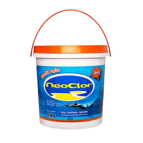 Cloro Granulado Orgânico Multiação 10kg Para Tratamento E Limpeza De Piscinas Azulejo Fibra Vinil Neoclor