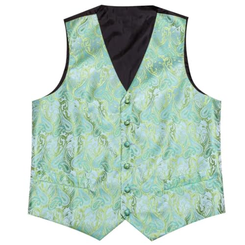 Men's Formal Groomsmen Waistcoat Set with Tie Pocket Square and Cufflinks Combo4