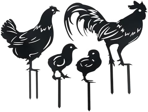 Jotekonoby Hühnerhof Gartenstatue - Acryl Hahn Henne Dekoration Für Outdoor 33cm