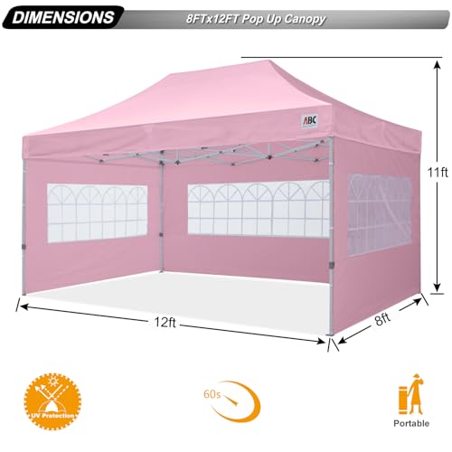 Image of ABCCANOPY Pop up Canopy Tent with Elegant Church Window 8X12,Pink