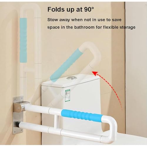Barre d'appui relevable wc bleue pour redonner confiance aux aînés - 4