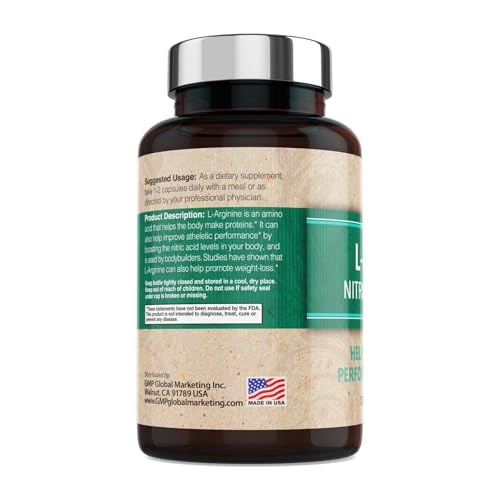 Image of Nitric Oxide Supplement 1000mg with L-Arginine Supports Blood Pressure Heart & Brain Health Joint Pain Relief & Bone Strength Cardiovascular Circulation Booster Pills - 100 Capsules