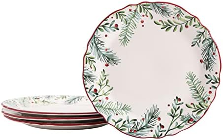 Bico Santa On The Way Wreath Scalloped Dinner Plates Set of 4, 11...