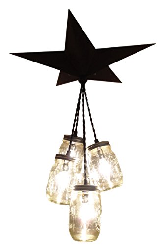 Starlight Primitives Mason Jar Chandelier Barn Star thumb #1