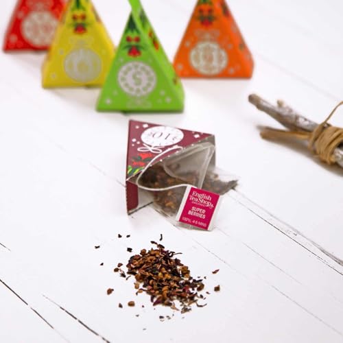 ETS - BIO Tee Adventskalender 2025 Mosaik rot, Weihnachtskalender, 25 Pyramidenbeutel, Früchtetee, Kräutertee, Grüner Tee, Weihnachtstee