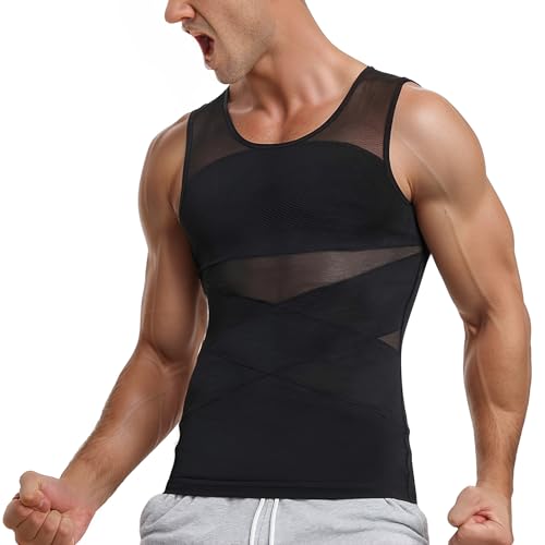 Tank Top Tummy Control Shapewear for Men Compression Vest Tight Shirt for Body Shaper Slimming Girdle Underwear Workout