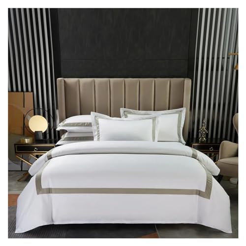 Ensemble de literie anti-plis en coton deluxe blanc 600TC pour un sommeil réparateur
