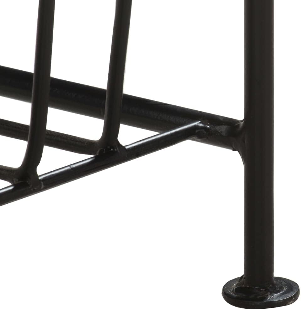 vidaXL Multifunctional Magazine Rack and Side Table - Solid Mango Wood and Steel Design - Storage for Magazines and Other Items - 15.7"x11.8"x19.7"