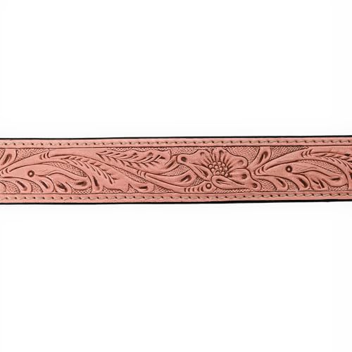 American Darling Beautifully Hand Tooled Peach Genuine American Leather Belt Men and Women Western Belt with Removable Buckle3