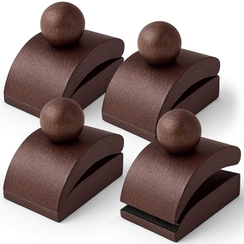 Wooden Quilt Hanger for Wall for Display Set of 4 Tapestry Hangers with Silicone Grip Brown Oak Finish Holds Up to 1/2 Inch Thick Quilts Rugs Wall Art (Brown)