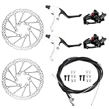 lcyen Juego de frenos de disco de bicicleta hidráulica,Discos de freno de 160 mm,Aleación de aluminio, para bicicleta de carretera, equitación, ciclismo, bicicleta de carretera, bicicleta de montaña