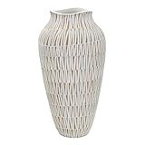 Dimensions : D. 22 x H. 44 cm Vase Déco en Résine Stiky 44cm Or & Blanc
