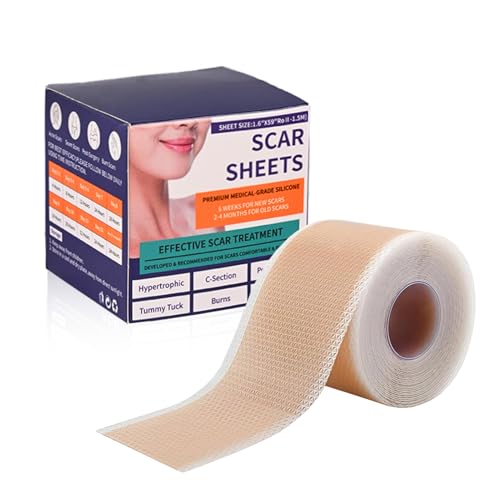 Hojas de Silicona para Cicatrices, arches Cicatrizantes, 4x150cm Silicone Scar Sheets Silicone Scar Sheets para Cicatrices Causadas por Cesárea, Cirugía, Quemaduras, Queloides, Acné