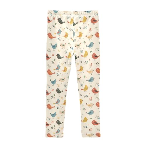 Bird Leaves Girls Leggings Kids Yoga Pants Athletic Tights Pants 4-10 Years2