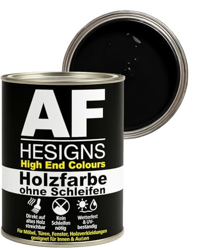 Alex Flittner Designs Peinture pour meubles sans ponçage en noir signal RAL9004 mat satiné 750ml Vernis pour meubles Bois & métal Intérieur/extérieur