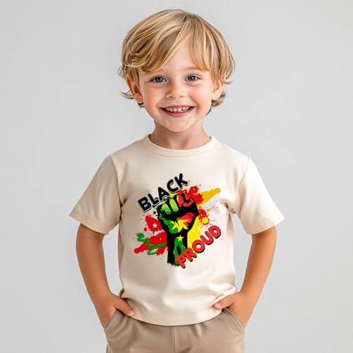 Funny Juneteenth Shirts for Todder Boys Girls Kids, African American History Shirts 1865 Peace Love Tees 2-8T4