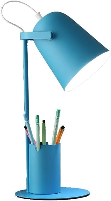 Table Lamps,Led Desk Lamp with Pen Holder Wrought Iron Desk Lamp for Children's Learning Soft Light Eye Protection 3 Color Temperatures Home Office Decoration,/Pink